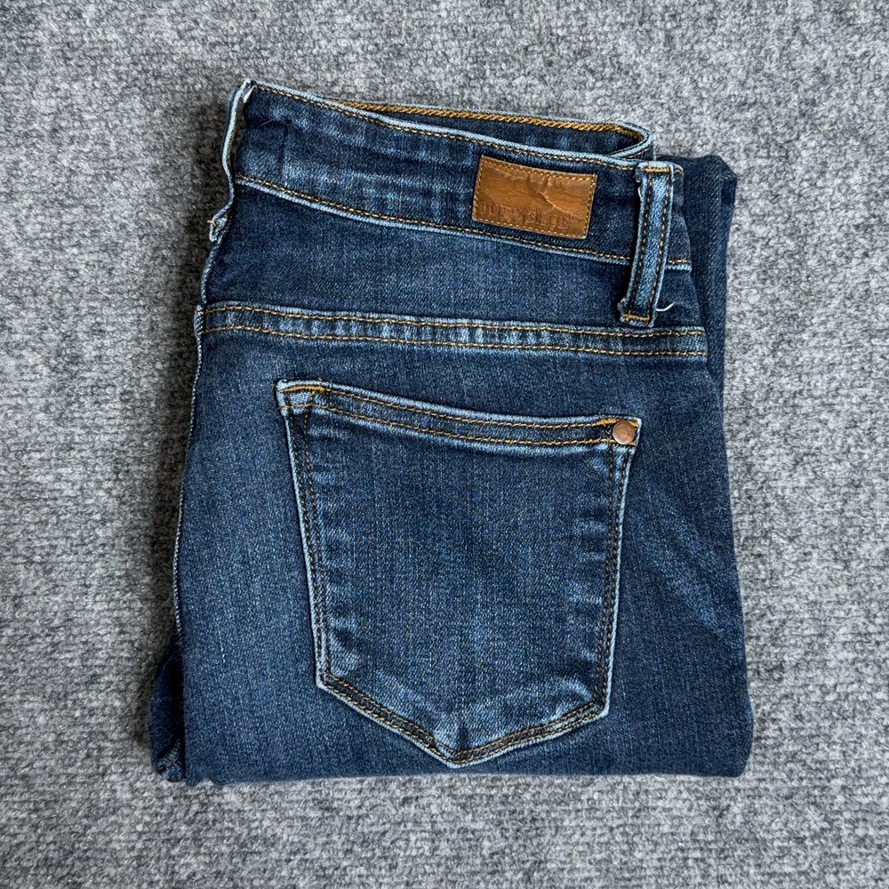 Judy Blue Skinny Jeans Womens Size 7/28 Blue Dark Wash Stretch Faded Whiskered